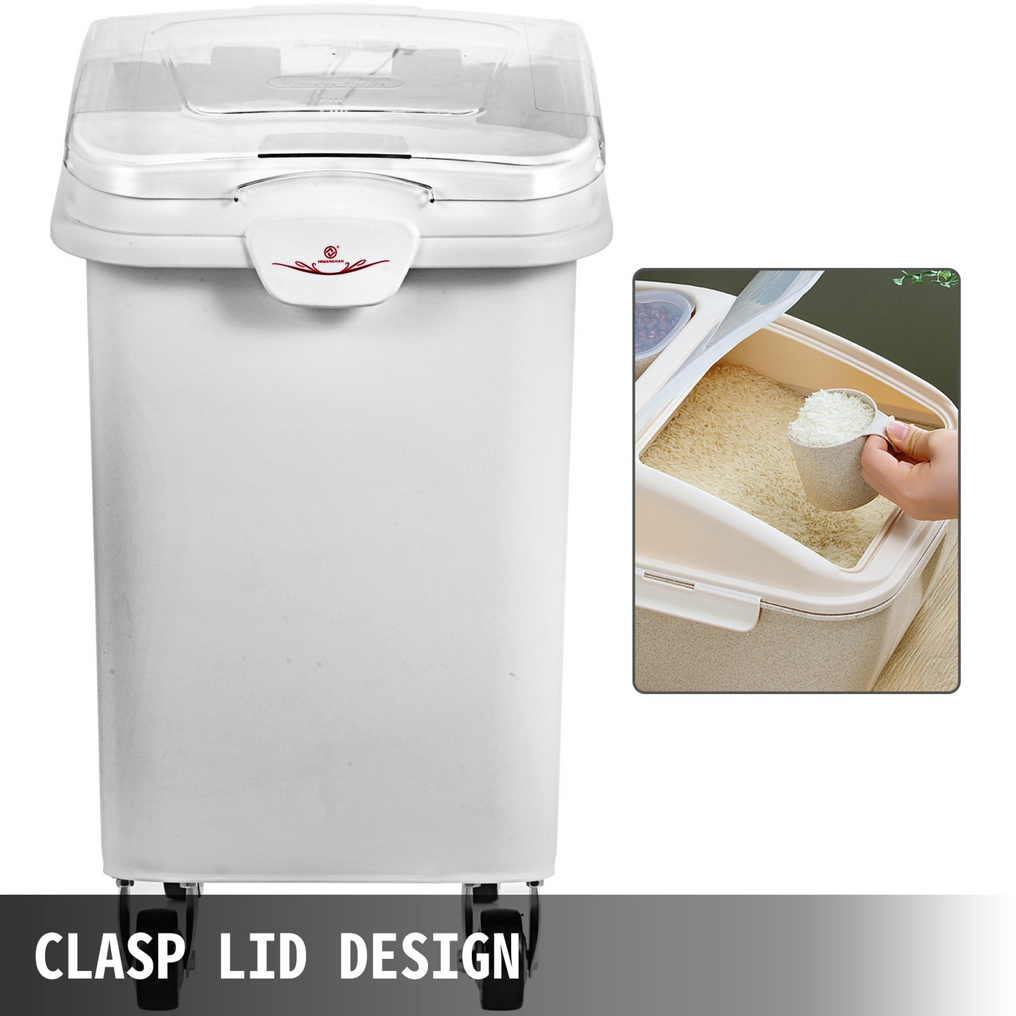 2x Ingredient Bin With Casters 21 Gallon Food Safe Restaurant Kitchen Flour Bins