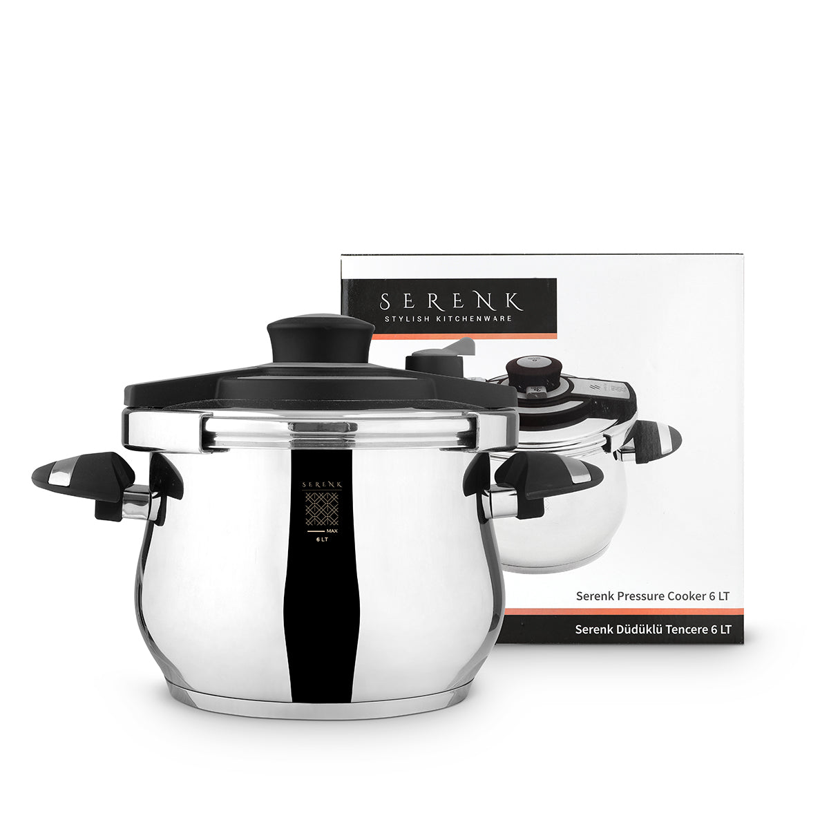 "Serenk Definition" A+ Stainless Steel 6 L (6.3 QT) Pressure Cooker