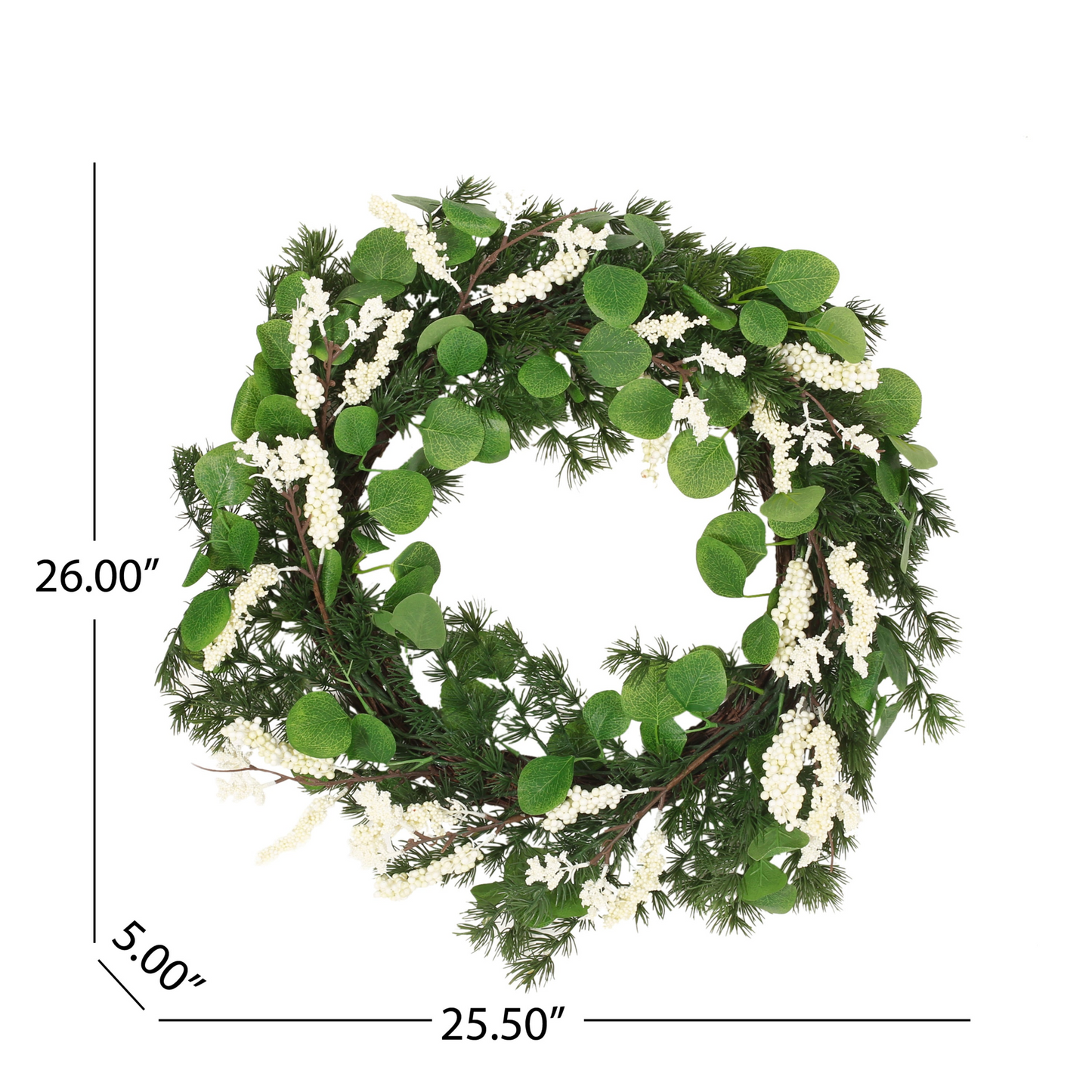 25.5" LEAVES/BERRY WREATH