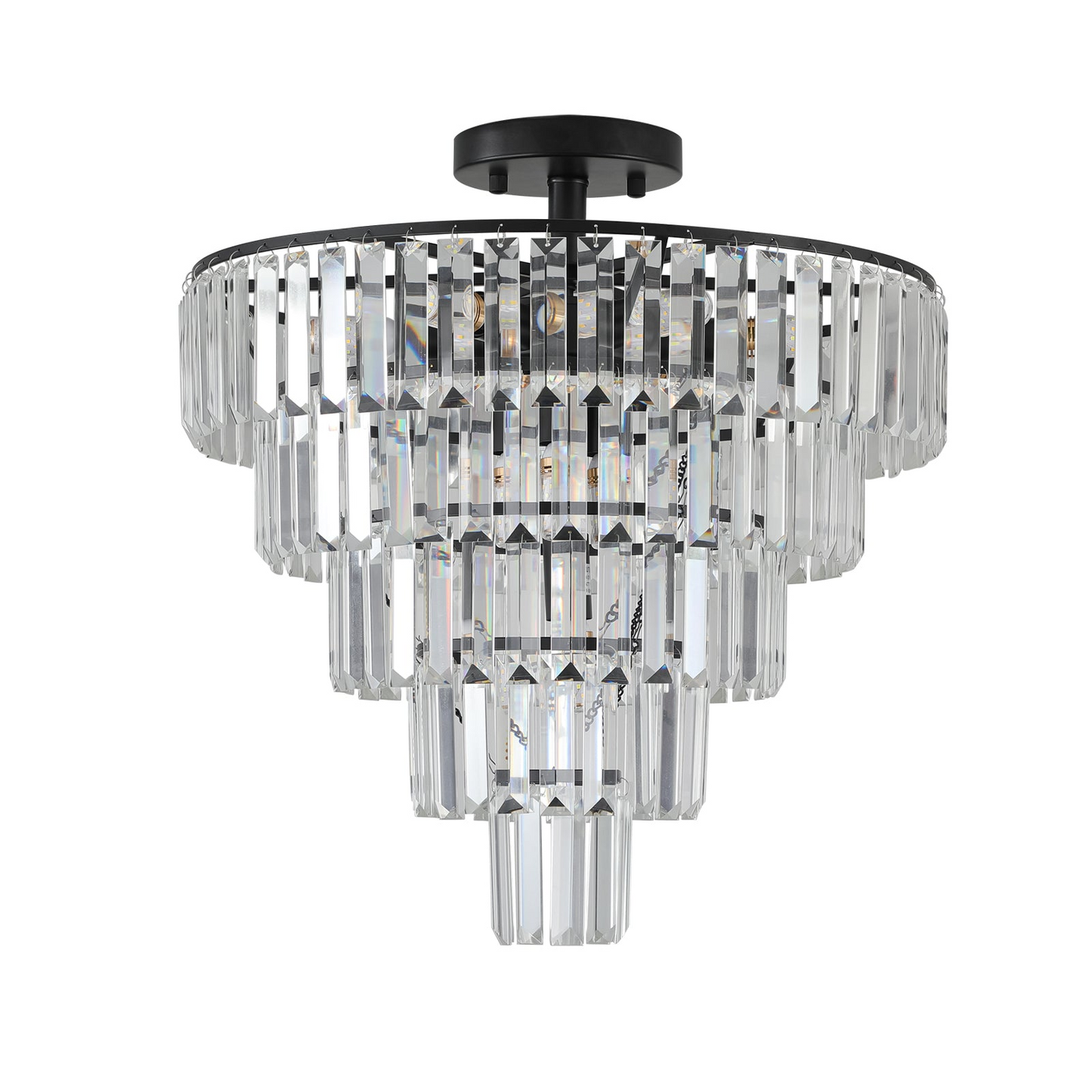 (Same as W1340110374/L5011) Black large crystal chandelier, modern style chandelier, dining room, living room, bedroom (Bulbs Not Included)