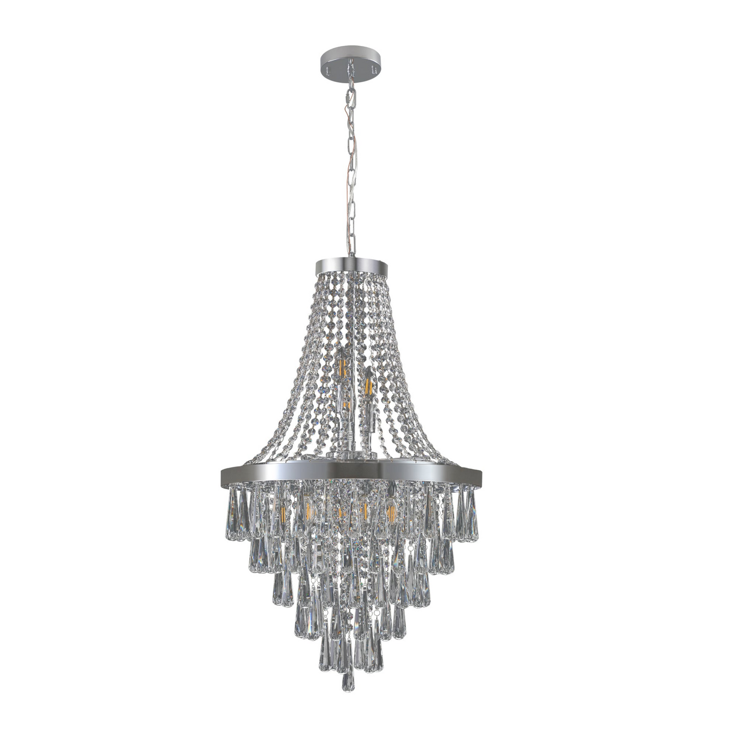 (Same as W1340P143191/L5004-500-C) Chromium color Crystal Chandeliers,Large Contemporary Luxury Ceiling Lighting(Bulb Not Included)