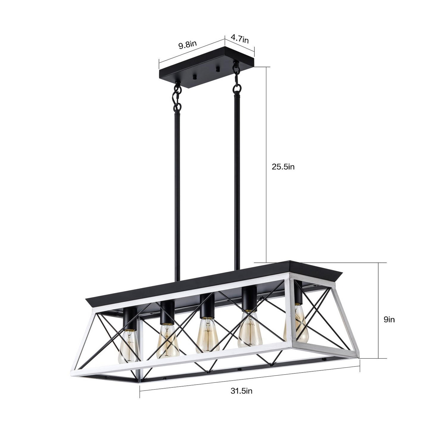 (Same as W134065438/L1001) 5-Light Farmhouse Chandeliers For Dining Room white(No Bulbs)