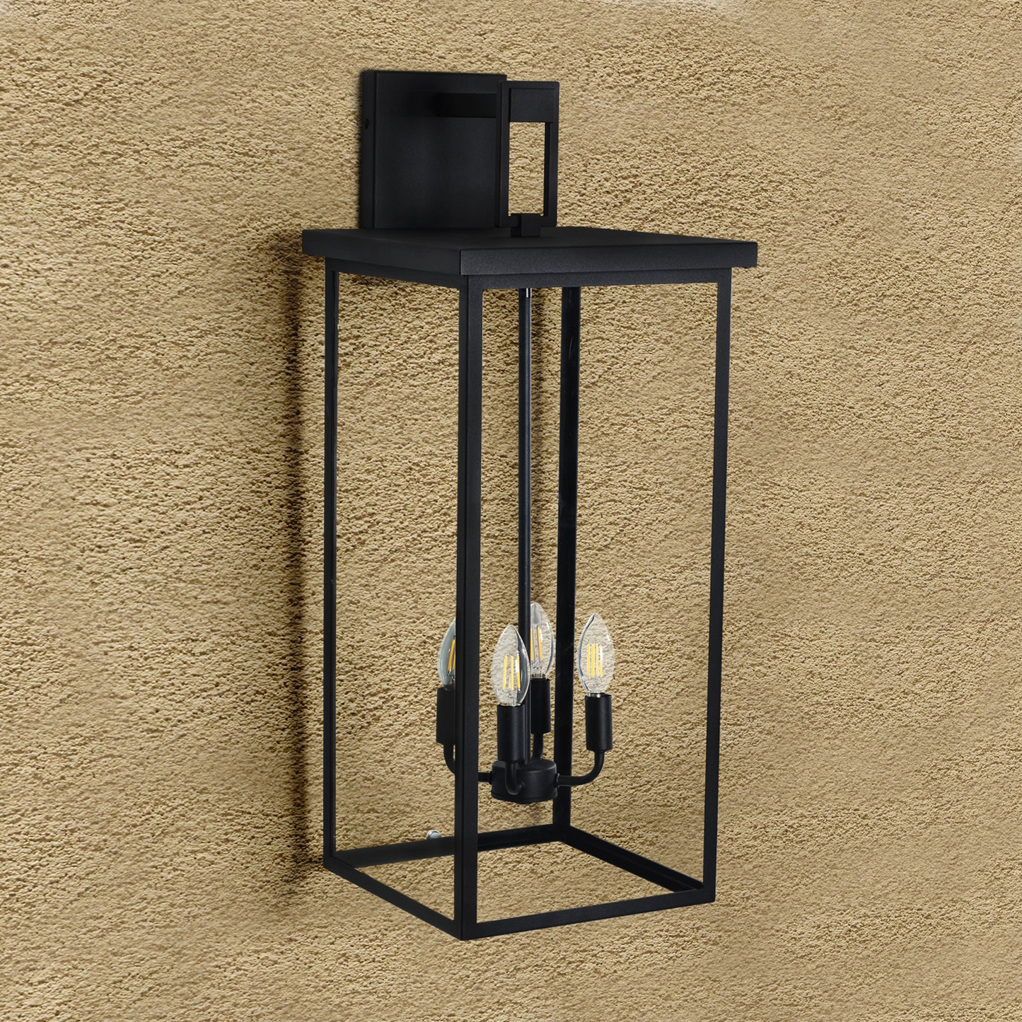 (Same as W1340119953/L1014) 4-Light Black Outdoor Wall Light (No Bulbs)